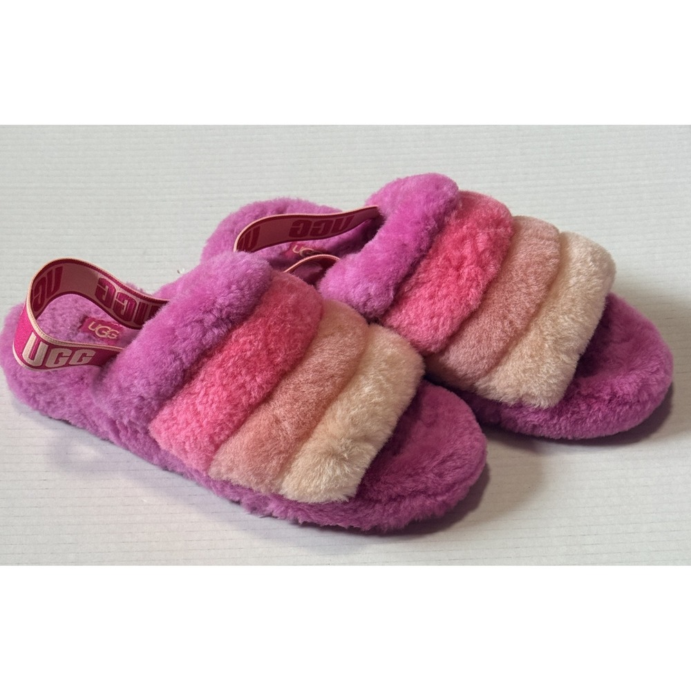 UGG Fluff Yeah - Women's Slide - Pink Sheepskin Slipper 1097169 - Size 9